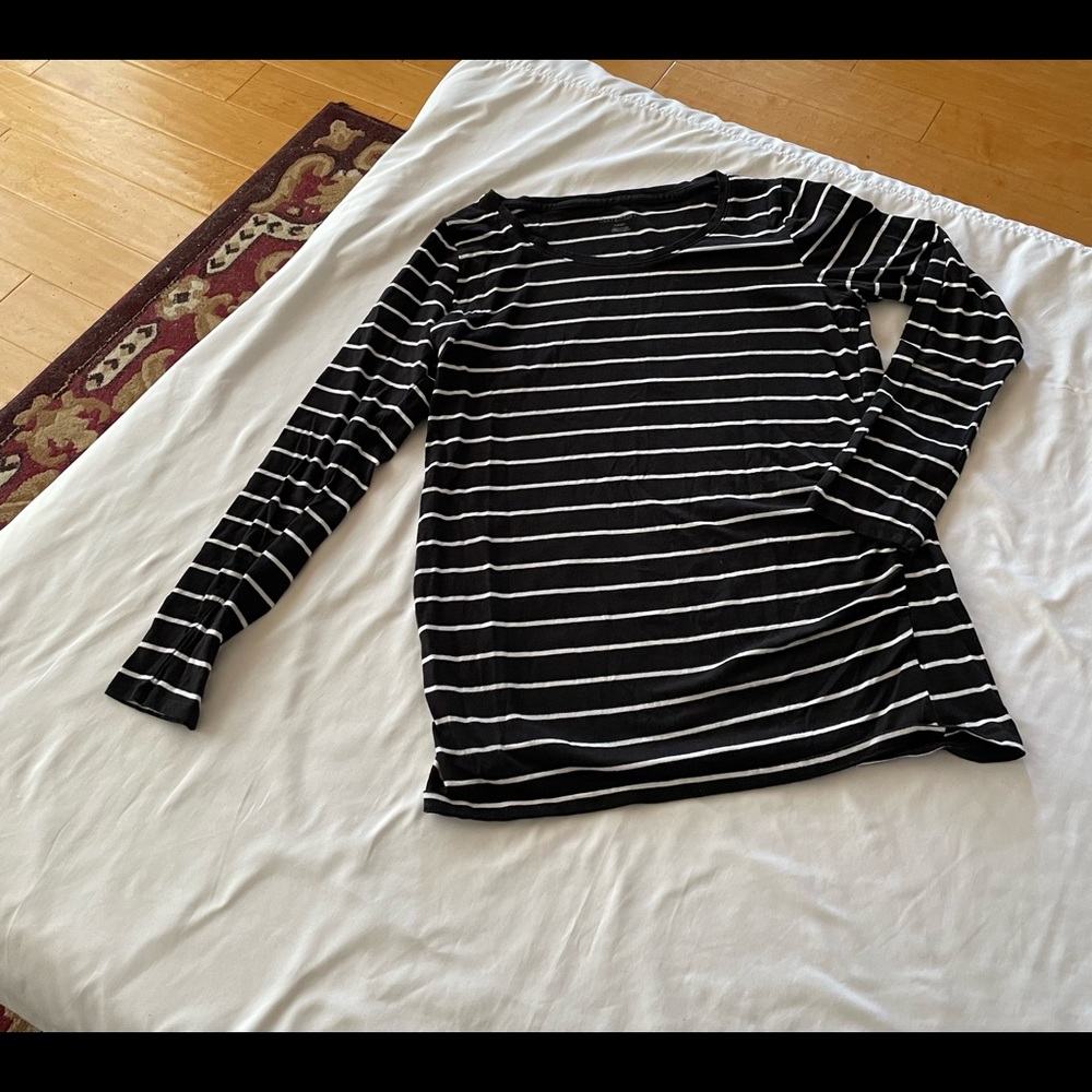 Black & White Striped BumpStart Maternity Top